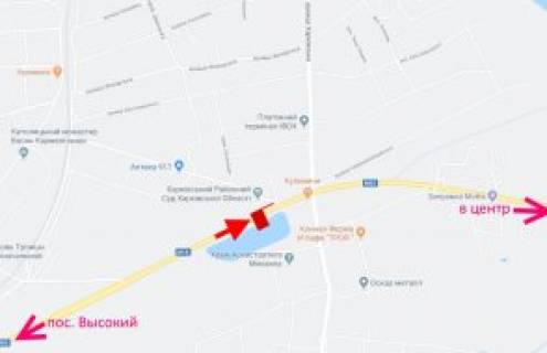 Билборд B в Траса, 3x6  Сімферопольське шосе - Харківська вул., районний суд, в центр схема