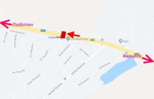 Билборд A в трасах Харкова, 3x6  Траса Київ - Харків, 466 км - с. Пісочин, АЗС "Schell", у бік м. Харків схема