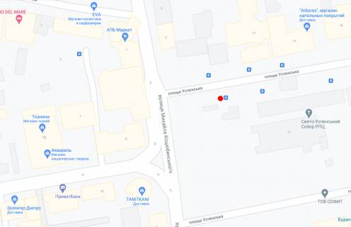 Нестандарт A в Днепр (Днепропетровск), 0,80х1,84  пл. Успенська (Дем'яна Бєдного), 16/1, поруч з ТЦ НОВИЙ ЦЕНТР схема