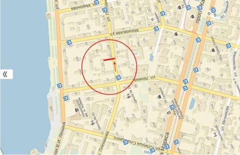 Бэклайт A в Днепр (Днепропетровск), 3,14х2,32  вул. Князя Володимира Великого (Плеханова), 14, центральний міст, рядом ТЦ Мост-Сіті, ТЦ "Кубометр" схема