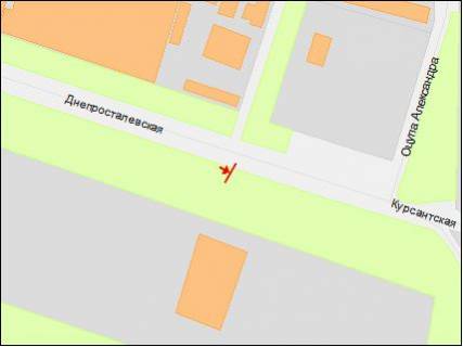 Билборд A в Днепр (Днепропетровск), 6х3  вул.Дніпросталівська (Винокурова) – вул. Злуки (Комісара Крилова, Олександра Оцупа) схема