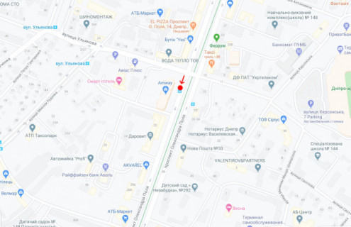 Non-Standard A in Dnipro (Dnipropetrovsk) Пр. Олександра Поля (Кірова), біля буд.22 scheme