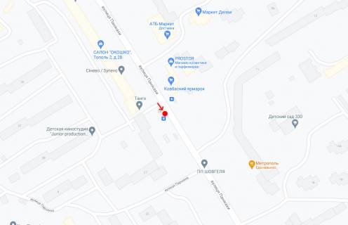 Нестандарт A в Днепр (Днепропетровск), 0,80х1,90  Вул.Панікахи, 28Д, перед вул. Марії Сокіл (Паршина) схема