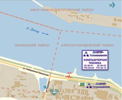 Білборд, Бігборд (Борд)  A у Дніпро (Дніпропетровськ), 6х3  вул.Наб.Заводська, 9 схема