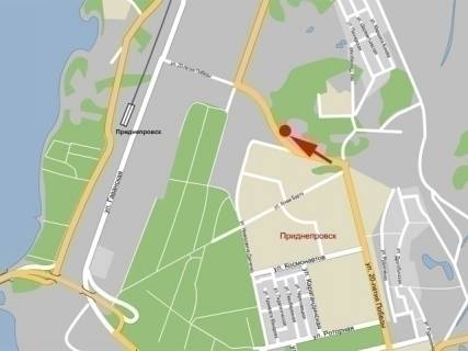 Билборд A в Днепр (Днепропетровск), 6х3  вул.20-річчя Перемоги, ж-м Придніпровськ (навпроти АЗС), в центр схема