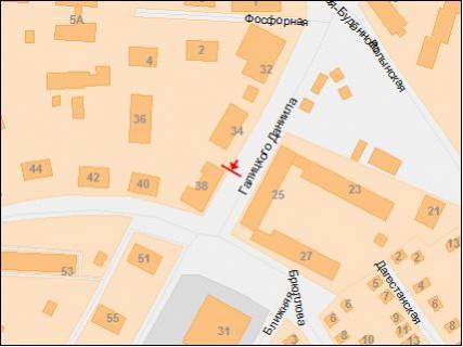 Білборд, Бігборд (Борд)  A у Дніпро (Дніпропетровськ), 6х3  вул.Данила Галицького (Будьонного), 38 схема