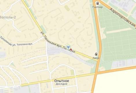 Билборд A в Днепр (Днепропетровск) вул.Панікахи, 30, Тополь-3, до центру схема