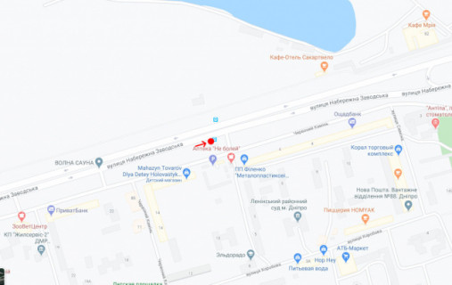 Нестандарт A в Днепр (Днепропетровск) Вул.Набережна Заводська, біля буд.78 схема