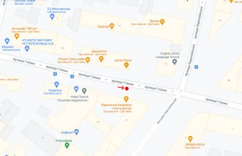 Нестандарт A в Днепр (Днепропетровск), 2,10х2,30  Вул.Глінки, 15, біля бульв.Європейський (подвійна) -3- схема