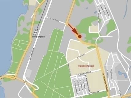 Билборд B в Днепр (Днепропетровск), 6х3  вул.20-річчя Перемоги, ж-м Придніпровськ (навпроти АЗС), з центру схема