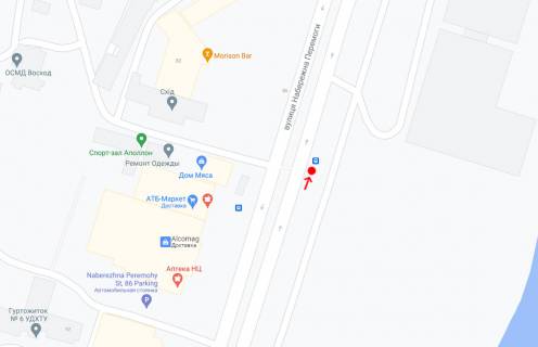 Non-Standard A in Dnipro (Dnipropetrovsk), 0,75х1,97(перф)  Vst.Naberezna Peremogi, navproti bud.86 D scheme