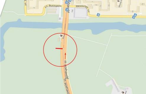 Билборд B в Днепр (Днепропетровск), 6х3  ж/м Ломівський №1, в'їзд на Кайдацький міст схема