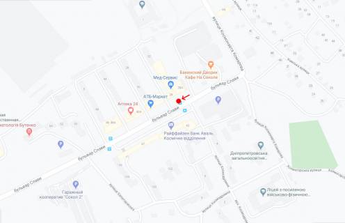 Нестандарт B в Днепр (Днепропетровск), 1,18х1,98  Бульв. Слави, біля буд.28 схема