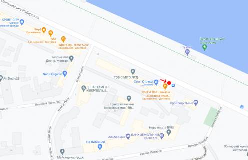 Нестандарт A у Дніпро (Дніпропетровськ), 0,80х1,91  Вул.Січеславська Набережна (Набережна Леніна), біля буд.39, перед вул.Ливарна схема