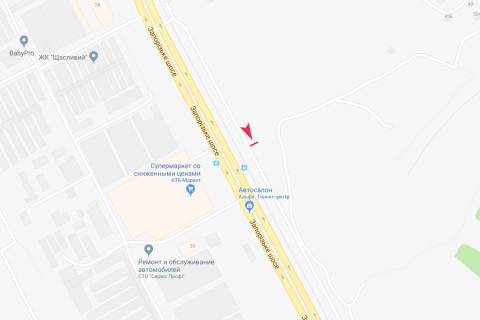 Билборд B в Днепр (Днепропетровск), 6х3  Запорізьке шосе, ж/м Тополя-1  схема