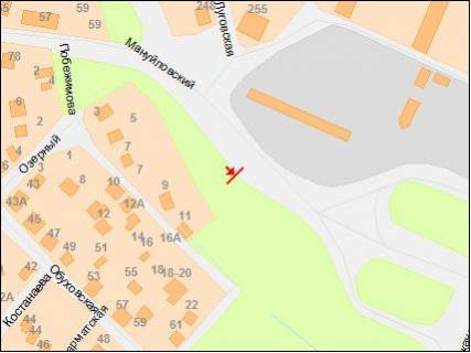 Билборд  в Днепр (Днепропетровск) пр.Мануйловський, 77 схема