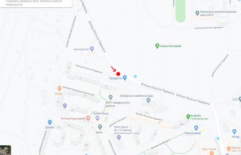Нестандарт A в Днепр (Днепропетровск), 0,8х1,85   Вул.20-річчя Перемоги, біля буд.55Г схема