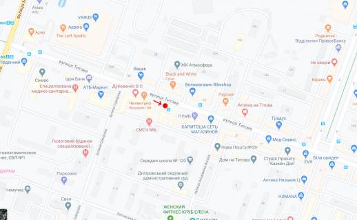 Нестандарт A у Дніпро (Дніпропетровськ), 0,8х1,50 (перф)  Вул.Незалежності (Титова), біля буд.27 схема