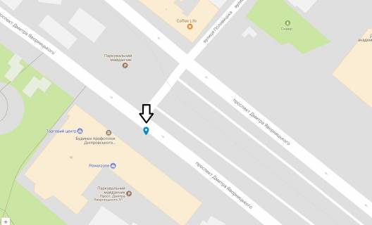 Сiтiлайт  у Дніпро (Дніпропетровськ) пр. Дмитра Яворницького (Карла Маркса) 89 (7), Созидатель, перед вул.Лазаря Глоби (Сєрова, Фабра), НОМЕР7 схема