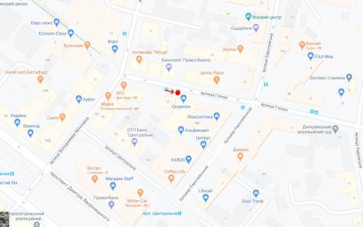 Нестандарт B в Днепр (Днепропетровск), 2,0х2,35  Вул.Глінки, біля буд.17 схема