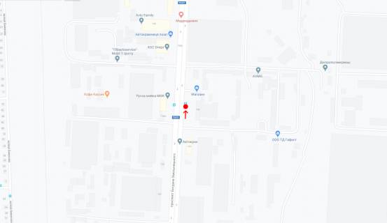 Нестандарт A в Днепр (Днепропетровск), 0,75х2,10 (перф)  Пр. Богдана Хмельницького (Героїв Сталінграда), біля буд.153А схема