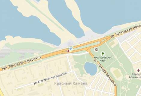 Білборд, Бігборд (Борд)  A у Дніпро (Дніпропетровськ), 6х3  вул.Набережна Заводська, 55, з центру, Червоний Камінь, Парус схема