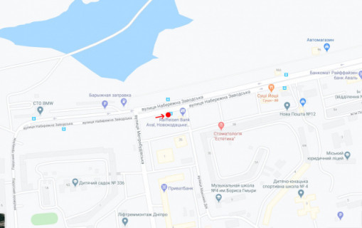 Нестандарт A в Днепр (Днепропетровск) Вул.Набережна Заводська, біля буд.133 схема