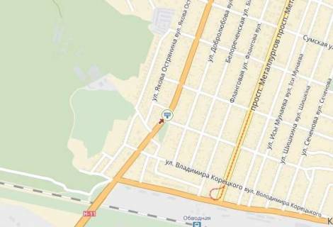 Билборд  в Днепр (Днепропетровск) вул. Київська, біля вул.Проектної, до центру схема
