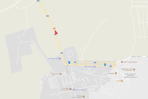 Билборд A в Днепр (Днепропетровск), 5,9х2,9  вул.Аеропортівська, 200 м до повороту в аеропорт схема