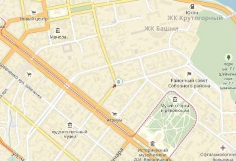 Ситилайт  в Днепр (Днепропетровск) вул. Сергія Єфремова (Ворошилова), 1, біля пр. Дмитра Яворницького (Карла Маркса) схема