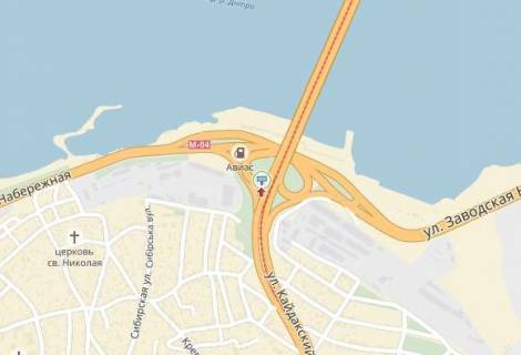 Билборд A в Днепр (Днепропетровск), 6х3  Кайдацький міст, з'їзд на правий берег, до центру схема