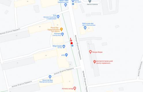 Нестандарт A в Днепр (Днепропетровск), 0,80х1,59(перф)  Вул.20-річчя Перемоги, біля буд.27, поруч з АТБ схема