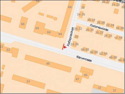 Билборд  в Днепр (Днепропетровск) вул.Калинова, 64 схема