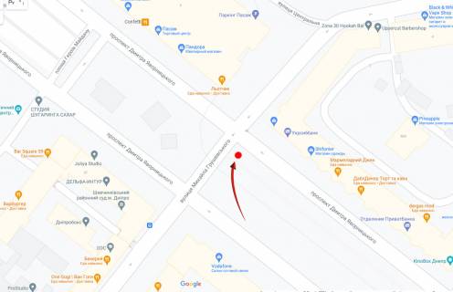 Бэклайт B в Днепр (Днепропетровск), 4,2х3,2  пр. Дмитра Яворницького (Карла Маркса) – вул. Михайла Грушевського (Карла Лібкнехта) схема