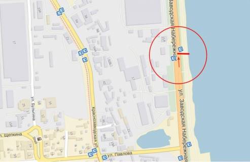Билборд  в Днепр (Днепропетровск) вул.Наб.Заводська, в районі оп.№218  схема