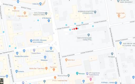 Нестандарт A в Днепр (Днепропетровск), 0,8х1,50 (перф)  Пл.Успенська (Дем'яна Бєдного), біля буд.16 -2- схема