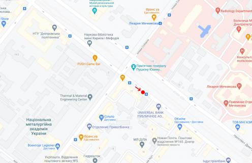 Нестандарт B в Днепр (Днепропетровск), 1,15х1,98  Пр. Дмитра Яворницького (Карла Маркса), біля буд.17, після пр.Науки (Гагаріна) схема
