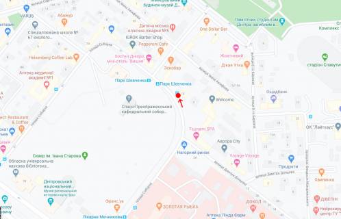 Нестандарт B в Днепр (Днепропетровск), 1,18х1,98  Пл.Соборна (Колиш. Жовтнева пл.), біля буд.10 схема