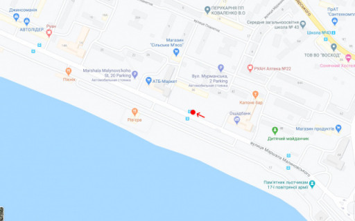 Нестандарт A в Днепр (Днепропетровск) Вул. Сонячна Набережна (Маршала Малиновського), біля буд.36 схема