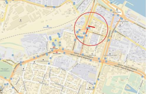 Билборд A в Днепр (Днепропетровск), 6х3  вул.Пастера – пл.Старомостова (Миколи Островського) схема