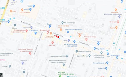 Нестандарт A в Днепр (Днепропетровск) Вул.Незалежності (Титова), біля буд.27 схема