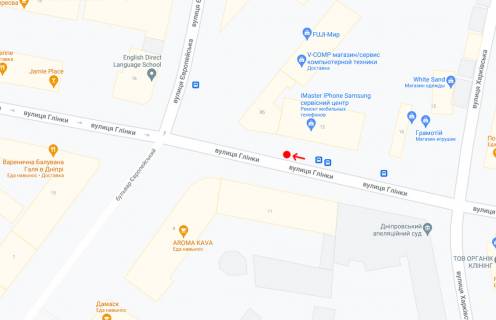 Нестандарт A в Днепр (Днепропетровск), 0,75х1,60  Вул.Глінки, 12, за бульв.Європейський -1- схема