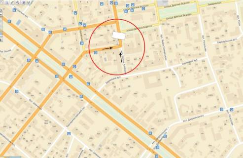 Скроллер A в Днепр (Днепропетровск), 3,14х2,32  вул.Шолом-Алейхема – вул. Магдебурзького права (Гопнер) - 174354 схема