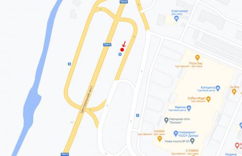 Нестандарт A в Днепр (Днепропетровск), 0,74х1,98(перф)  Вул. Сонячна Набережна (Маршала Малиновського), навпроти буд.2, біля ТРЦ ВАВІЛОН схема