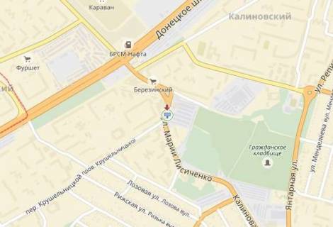 Билборд B в Днепр (Днепропетровск), 6х3  вул. Марії Лисиченко (Героїв Громадянської війни), біля зупинки "Ринок Березинський", до центру схема