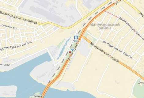 Билборд A в Днепр (Днепропетровск), 6х3  пр.Мануйлівський (Воронцова), в'їзд на Амурський міст, до центру схема