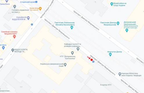 Нестандарт A в Днепр (Днепропетровск), 0,74х1,58(перф)  Пр. Дмитра Яворницького (Карла Маркса), біля буд.19, Дніпровська Політехника схема