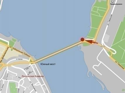Билборд  в Днепр (Днепропетровск) Південний міст, в'їзд зі сторони Приднепровска схема
