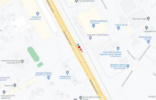 Нестандарт A в Днепр (Днепропетровск), 0,74х1,96(перф)  Запорізьке шосе, біля буд.63, біля ТЦ МЕТРО схема