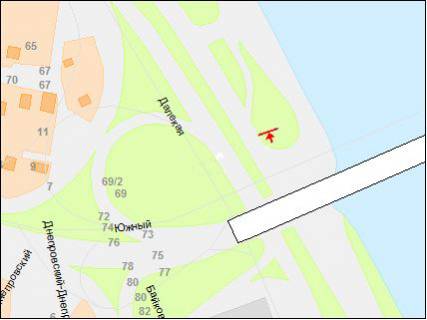 Билборд A в Днепр (Днепропетровск), 6х3  вул.Набережна Перемоги (р-н Південного моста) схема